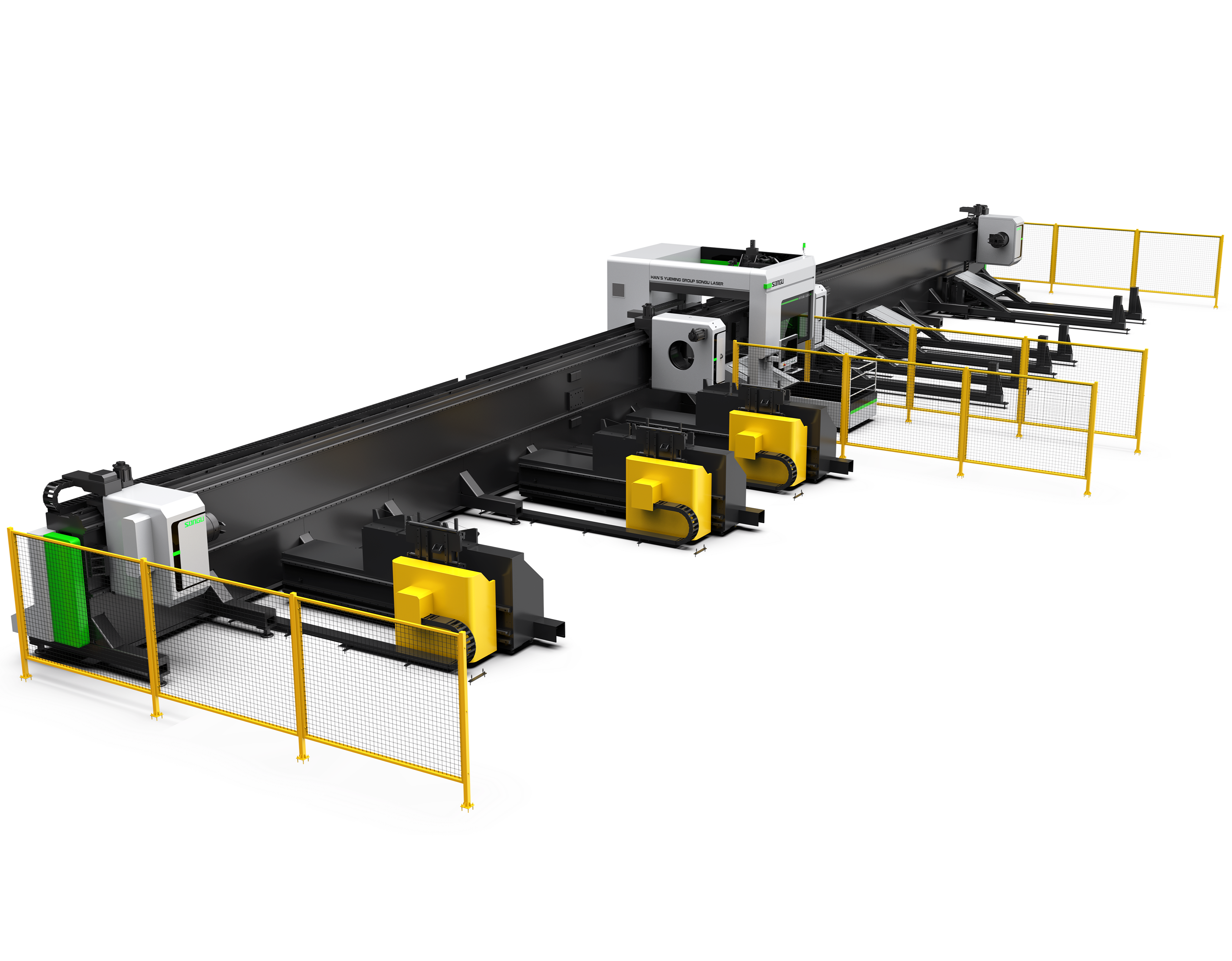 Hytube Titan TUBE CUTTER 6000W 20" Dia 4 Chuck Fiber Laser Pipe Cutting Machine