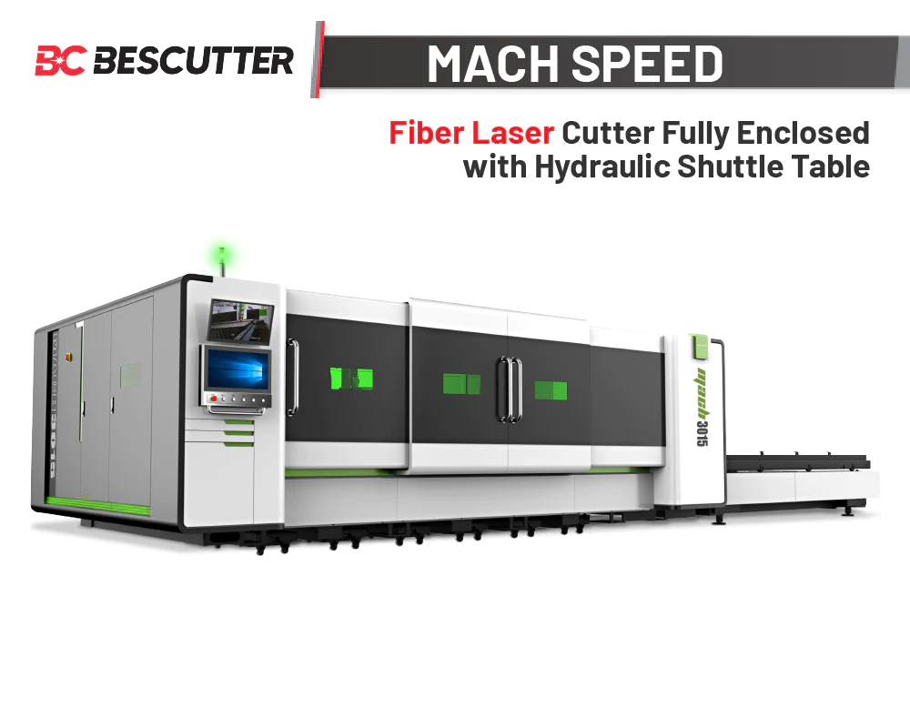 MACH SPEED 5'x10' | 6000W -15000W IPG | Fiber Laser Cutter Fully Enclosed with Hydraulic Shuttle Table - Image 9