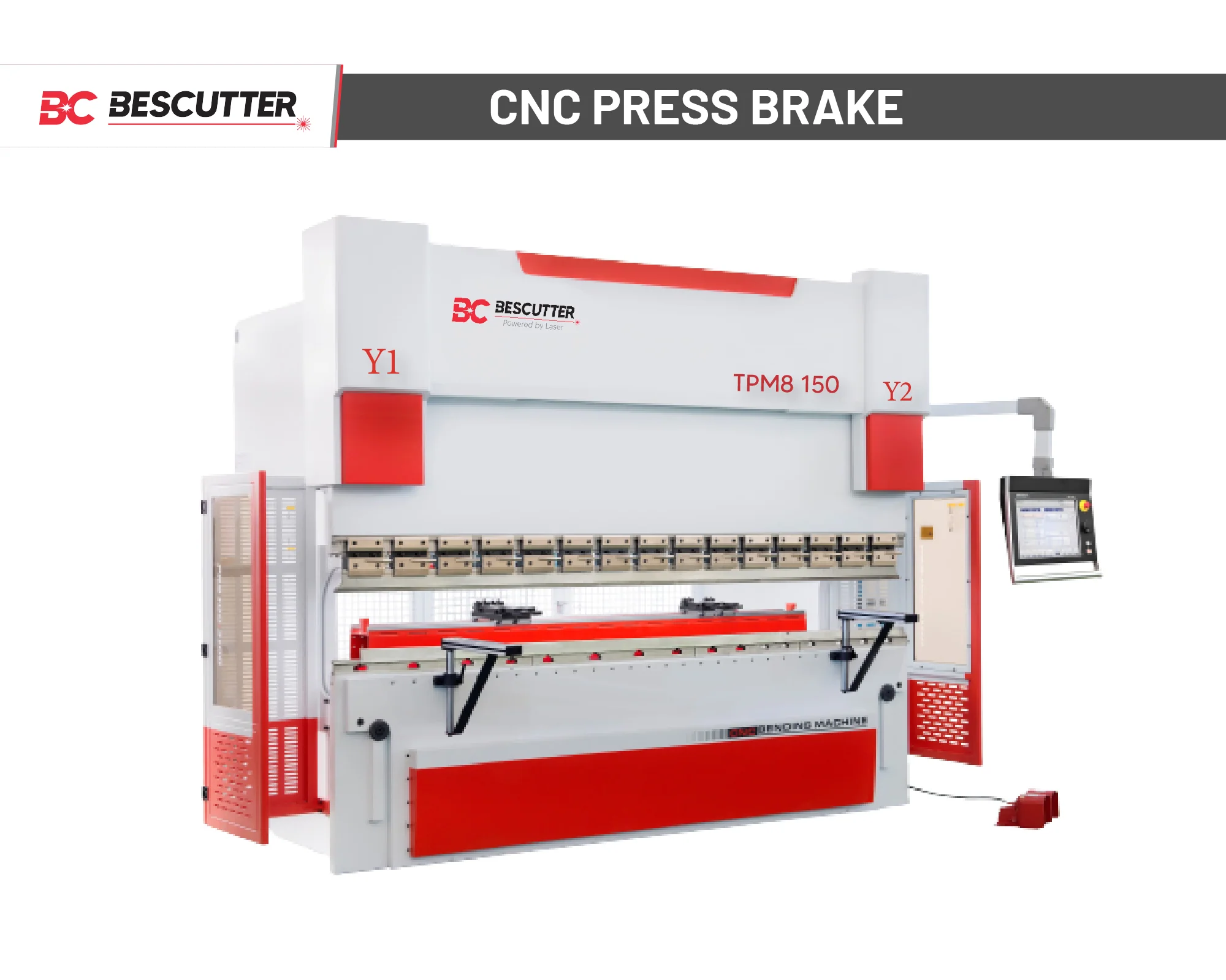 BesCutter PB Series 100/150/350 Ton 10/13FT Delem DA66T/DA69T CNC Press Brake